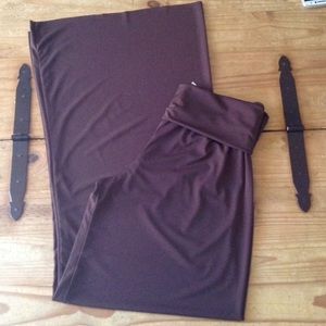 G&G Burgundy Palazzo Pants Fold Over High Waisted